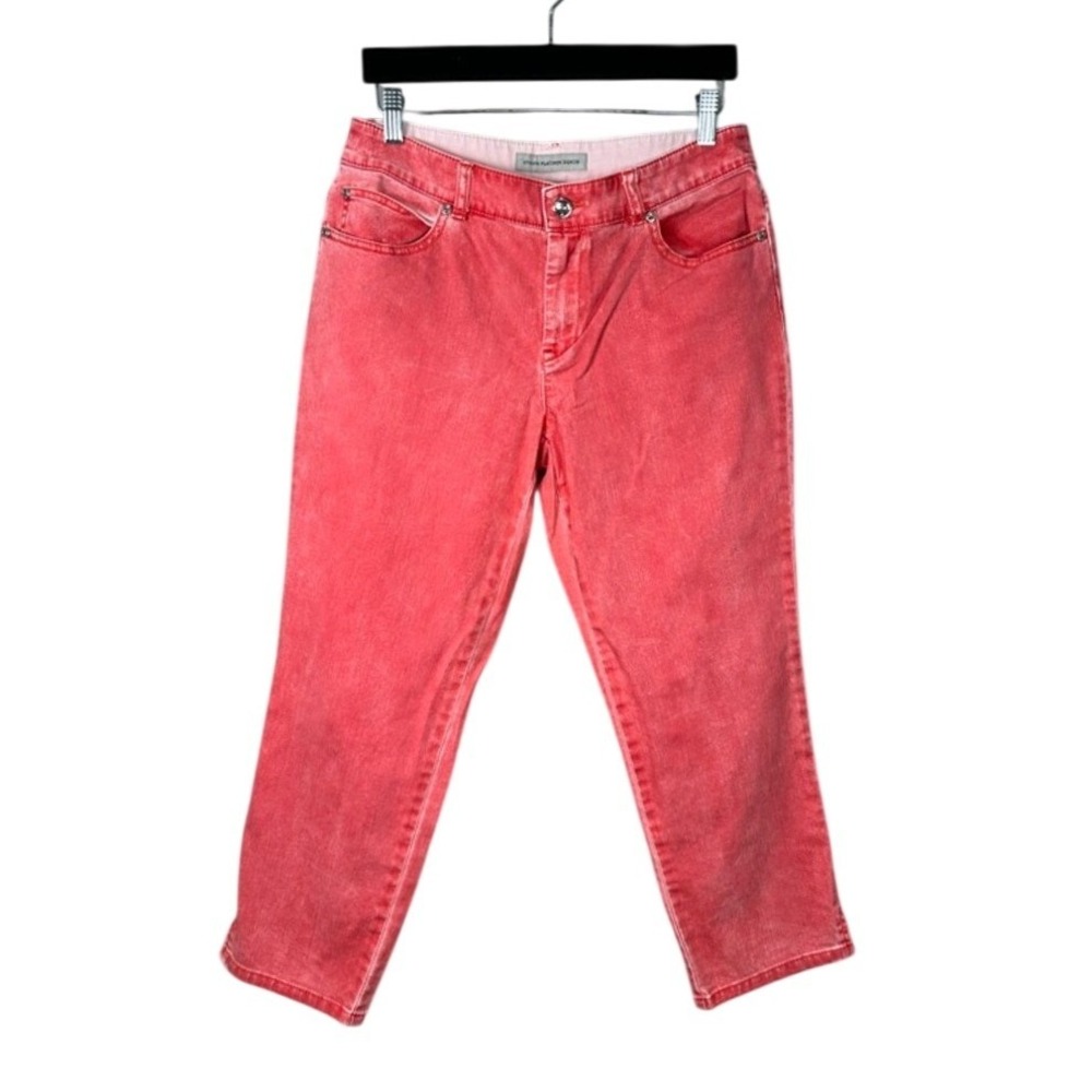 Chicos Platinum Denim Womens Pink Wash Cropped Jeans Size‎ 6